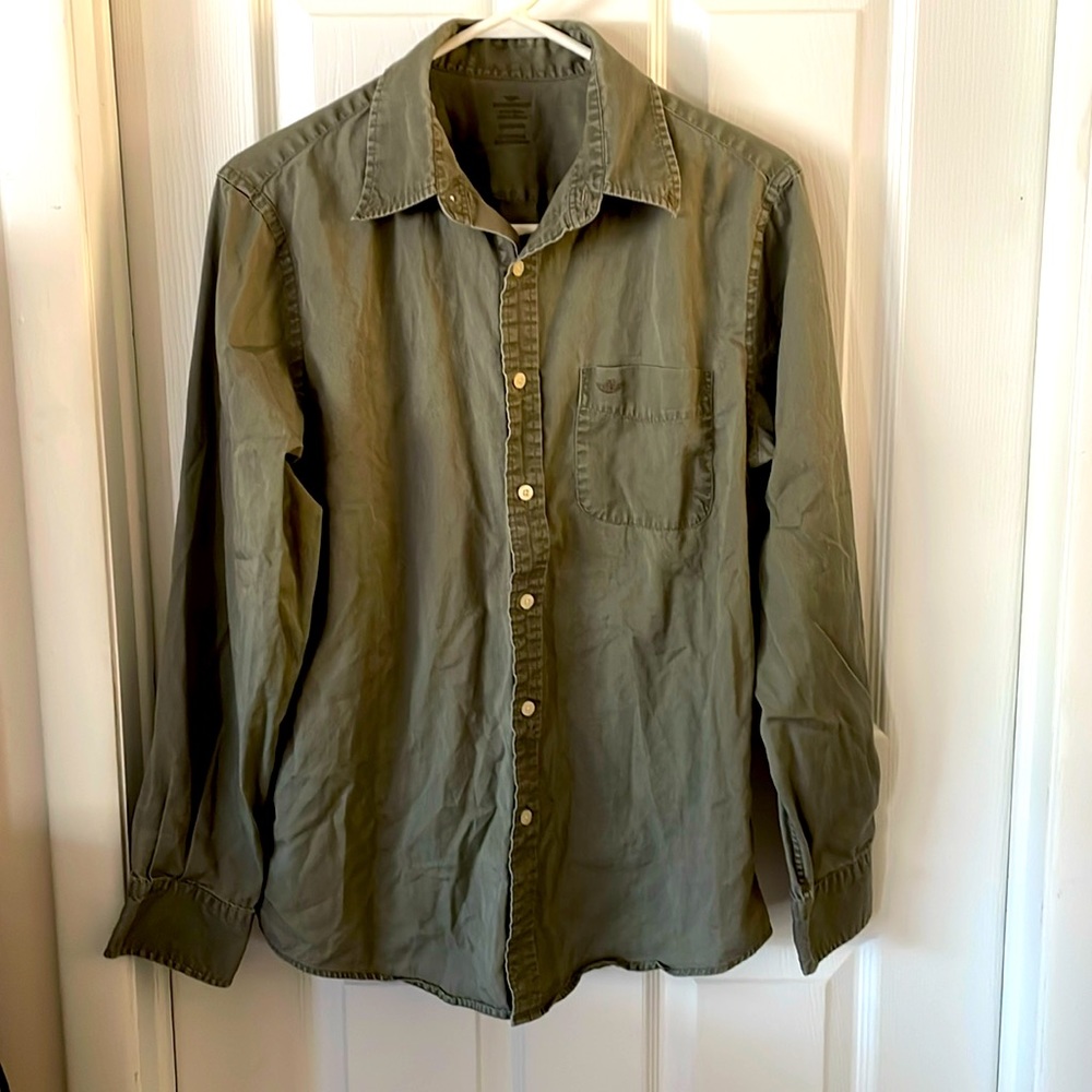 Vintage Dockers army green button up flannel